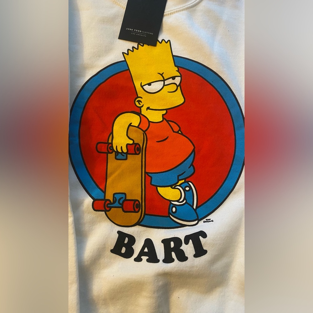 Junk Food Clothing - Bart Simpson Crewneck Sweatshirt Size Small NWT